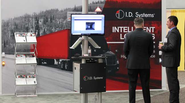 The I.D. Systems booth at MCE. (John Sommers II for Transport Topics)